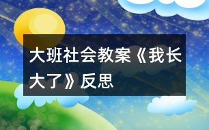 大班社会教案《我长大了》反思