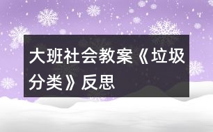 大班社会教案《垃圾分类》反思