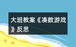 大班教案《凑数游戏》反思